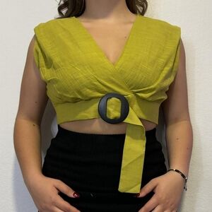 Zara Women's Green Crop-top